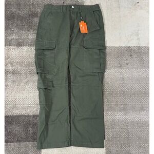 NWT YOUNGLA Green Suburban Utility Work Cargo Twill Pants Mens Size L 616